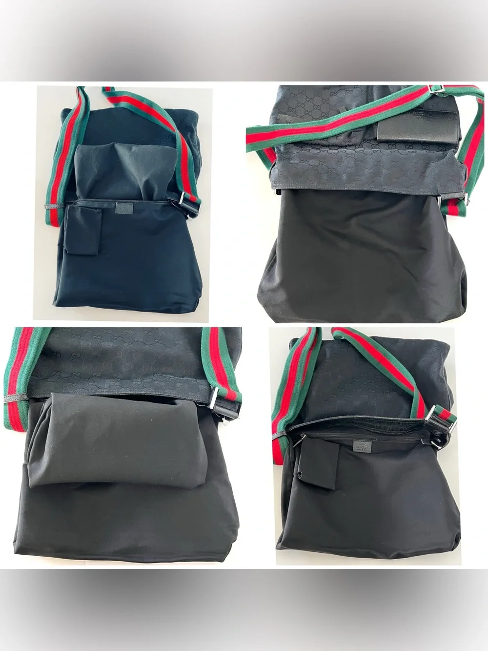Gucci Web Black GG Canvas Vintage Messenger Bag & Dust Bag - Picture 13 of 16